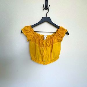 Forever 21 cropped yellow top